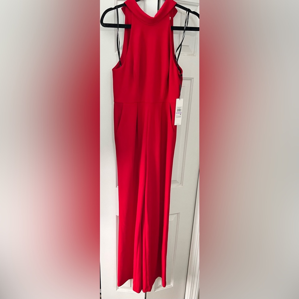 Red Calvin Klein jumpsuit